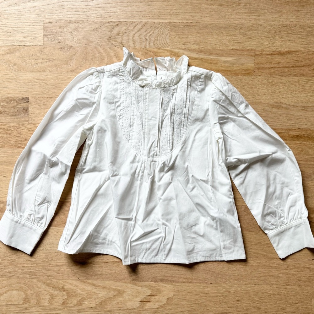 NWT Janie & Jack Pintuck Ruffle Collar Top